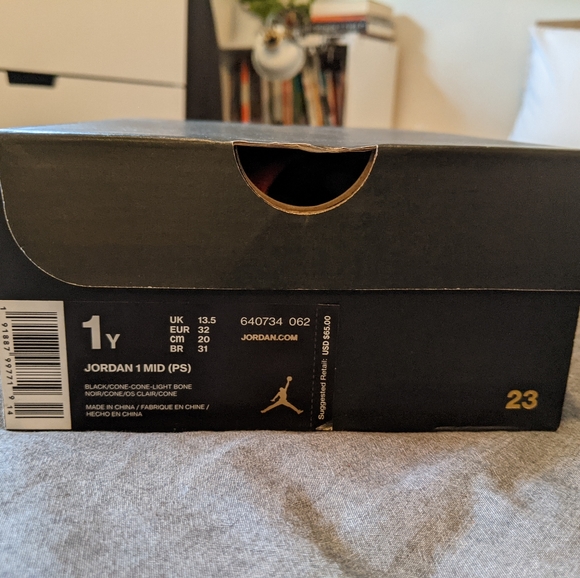 NWT Air Jordan 1 Mid PS Sneakers in Black/Cone - Picture 8 of 11